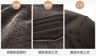 洋湖軒榭 秋冬加絨加厚拉鏈外套 翻領(lǐng)拉鏈外套厚款中年爸爸毛領(lǐng)合身中山裝a